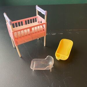 Barbie Happy Family Accessories Crib Bathtub Vintage Y2K